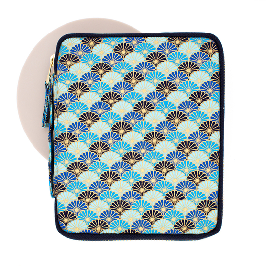 Kyoku Haku Pen Case for 10 Pens Qinghai Wave Blue