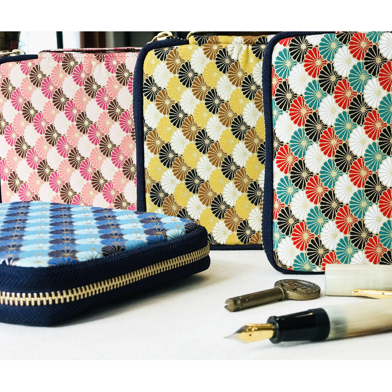 Kyoku Haku Pen Case for 10 Pens Qinghai Wave Yellow