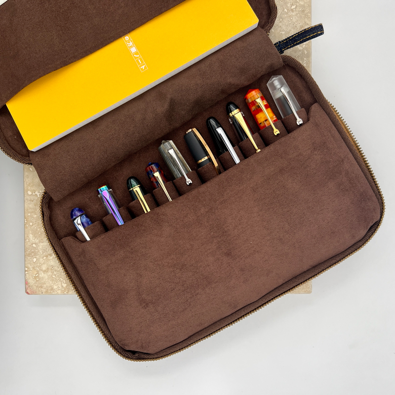 Kyoku Haku Portapenne 10 Posti con Notebook Denim