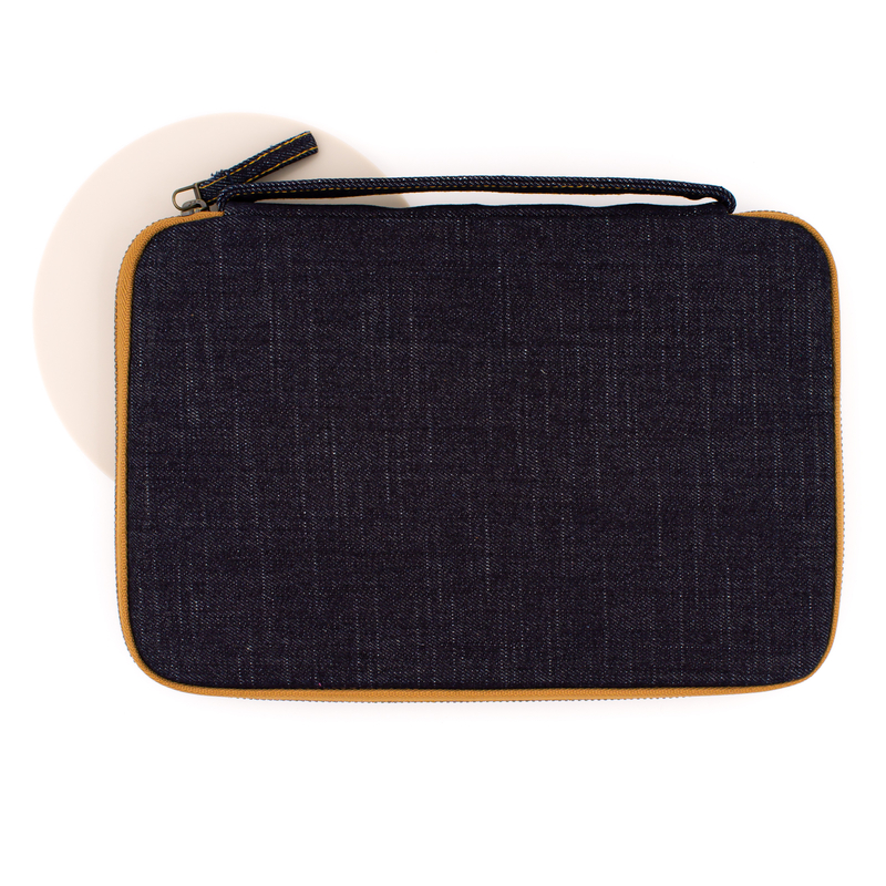 Kyoku Haku Portapenne 10 Posti con Notebook Denim