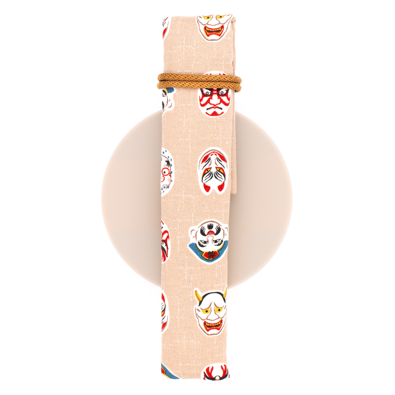 Kyoku Haku Kimono Pen Wrap for 1 Pen Japanese Folk Khaki