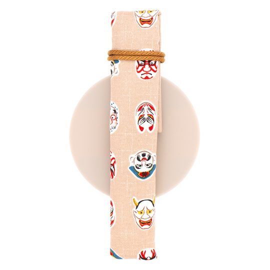 Kyoku Haku Kimono Pen Wrap for 1 Pen Japanese Folk Khaki