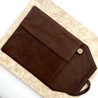 Kyoku Haku Rotolo Portapenne 6 Posti Suede Brown