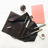 Kyoku Haku Rotolo Portapenne 6 Posti Suede Brown
