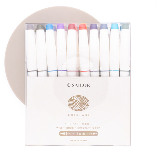 Sailor Shikiori Brush Pen Set di 20 Pennarelli per Calligrafia