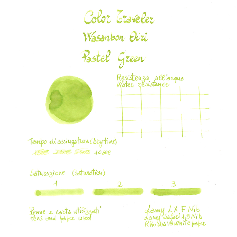 Color Traveler Wasanbon Oiri Pastel Green Ink Bottle 30 ml