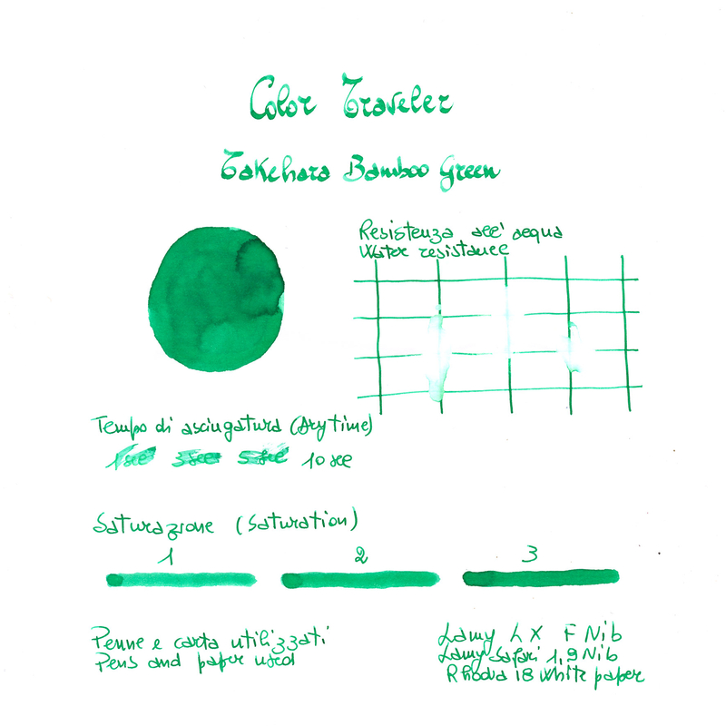 Color Traveler Takehara Bamboo Green Ink Bottle 30 ml