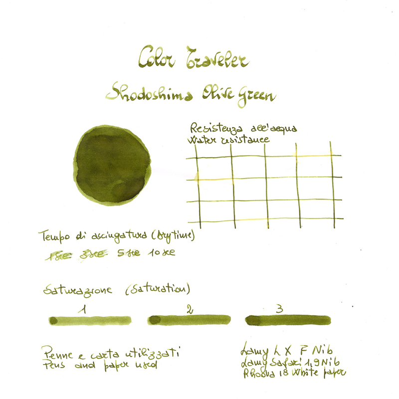 Color Traveler Shodoshima Olive Green Ink Bottle 30 ml
