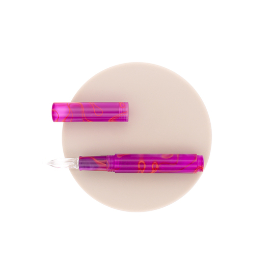 Guitar Penna con Pennino da Intinzione in Vetro Sunset Pink