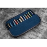 Galen Leather Galen Leather Magnum Opus Portapenne in Pelle 12 Posti Crazy Horse Navy Blue