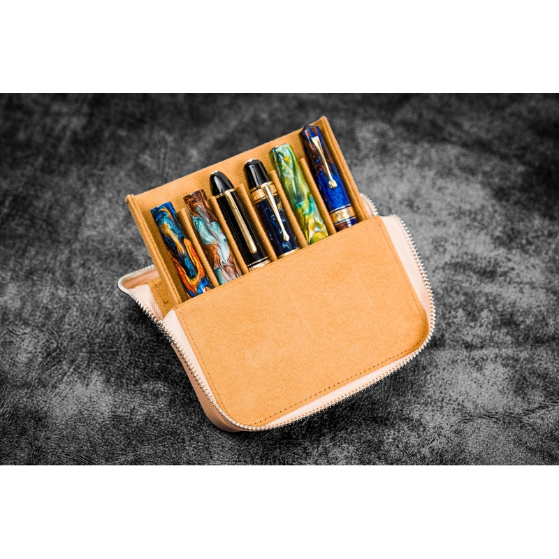 Galen Leather Galen Leather Magnum Opus 6 Slots Pen Case Undyed Leather