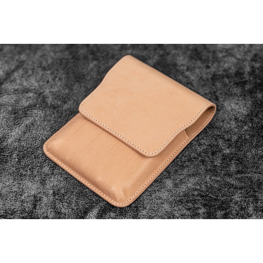 Galen Leather Flap Portapenne in Pelle 5 Posti Undyed