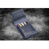 Galen Leather Galen Leather Flap Portapenne in Pelle 5 Posti Crazy Horse Navy Blue
