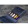 Galen Leather Galen Leather Flap Pen Case for 5 Pens Crazy Horse Navy Blue