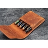 Galen Leather Galen Leather Flap Pen Case for 5 Pens Crazy Horse Brown