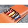 Galen Leather Galen Leather Flap Portapenne in Pelle 5 Posti Marrone