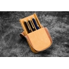Galen Leather Galen Leather Magnum Opus Portapenne in Pelle 3 Posti Crazy Horse Brown