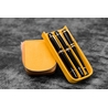 Galen Leather Galen Leather Magnum Opus Portapenne in Pelle 3 Posti Crazy Horse Honey Ochre