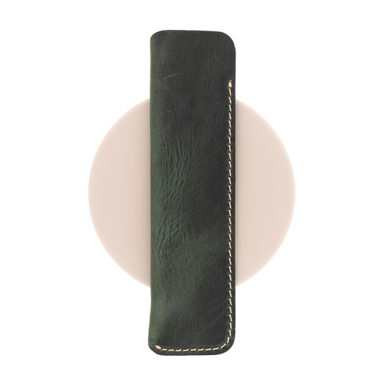 Galen Leather Portapenne in Pelle 1 Posto Crazy Horse Forest Green