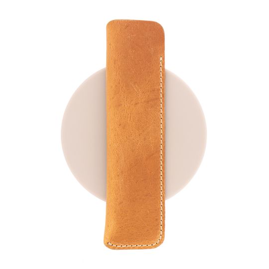 Galen Leather Portapenne in Pelle 1 Posto Crazy Horse Honey Ochre