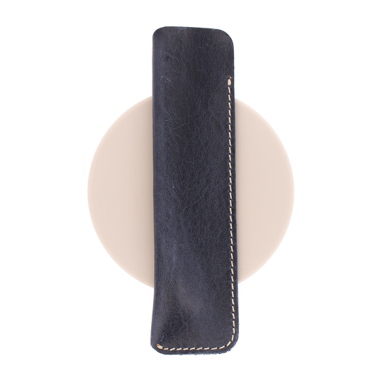 Galen Leather Portapenne in Pelle 1 Posto Crazy Horse Navy Blue