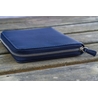 Galen Leather Galen Leather Zippered 5 Slots Pen Case with A6 Notebook Navy Blue