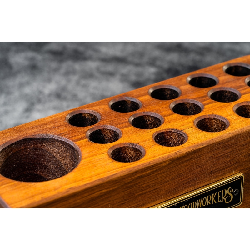 Galen Leather Galen Leather Wood Desk Organizer Portapenne in Legno di Noce