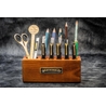 Galen Leather Galen Leather Wood Desk Organizer Portapenne in Legno di Noce