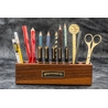 Galen Leather Galen Leather Wood Desk Organizer Pen and Tool Holder Walnut