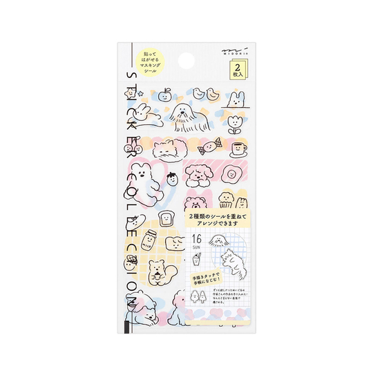 Midori Sticker Two Sheets Adesivi Decorativi Cute Motif