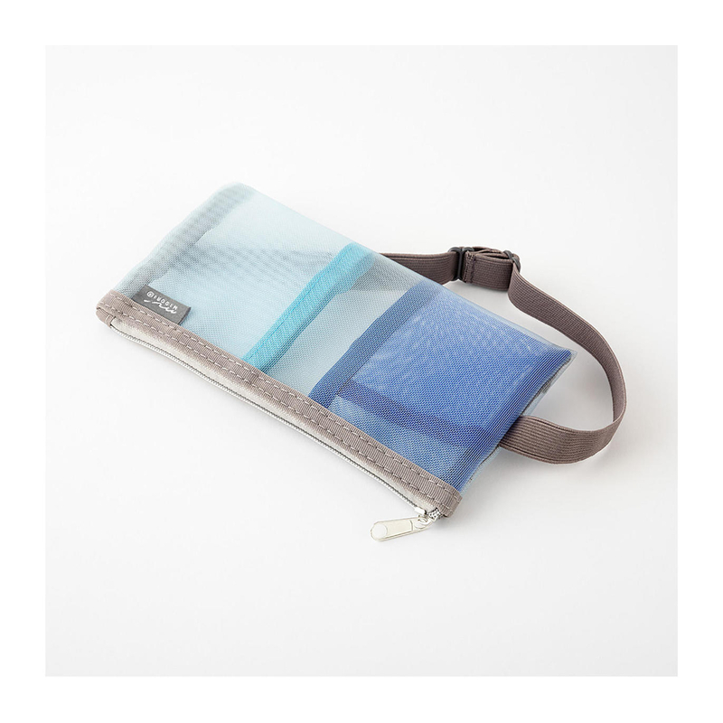 Midori Midori Portapenne con Banda Elastica Mesh Light Blue