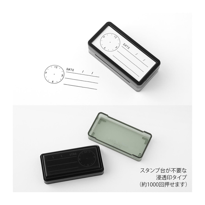 Midori Midori Timbro Preinchiostrato Half-Size Keep Track of Time
