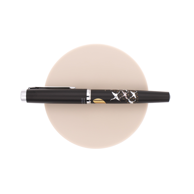 Platinum Platinum Procyon Luster Modern Maki-e Fountain Pen Cranes Over Moon