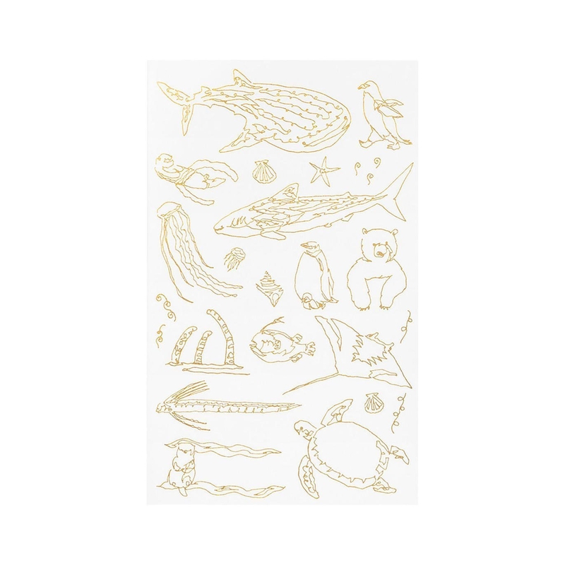 Midori Midori Foil Transfer Sticker Adesivi Dorati Creature del Mare