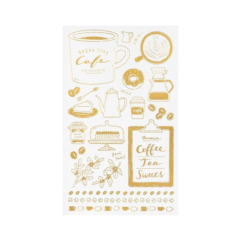 Midori Midori Foil Transfer Sticker Adesivi Dorati Caffè