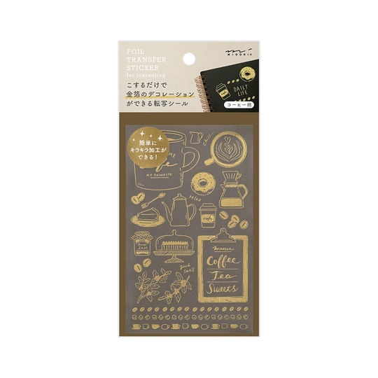 Midori Foil Transfer Sticker Adesivi Dorati Caffè