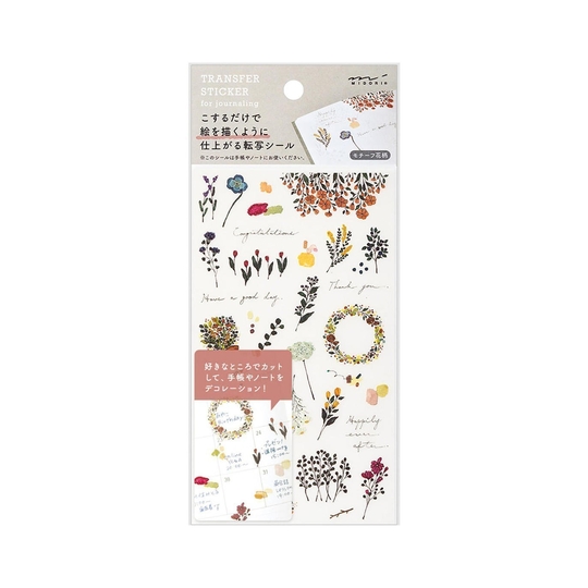 Midori Transfer Sticker Adesivi con Motivo Floreale