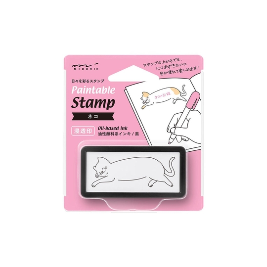 Midori Timbro Preinchiostrato Half-Size Gatto