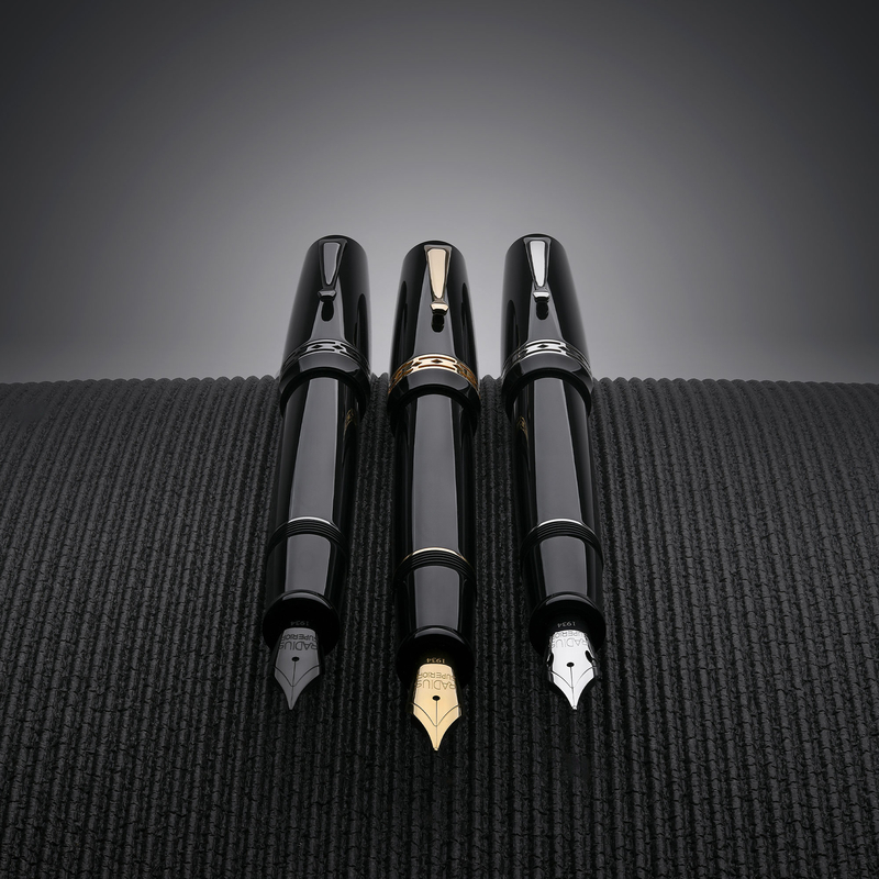 Radius Radius Settimo Penna Stilografica Nero Lucido & Rodio