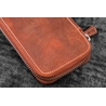 Galen Leather Galen Leather Portapenne in Pelle con Zip 6 Posti Crazy Horse Orange