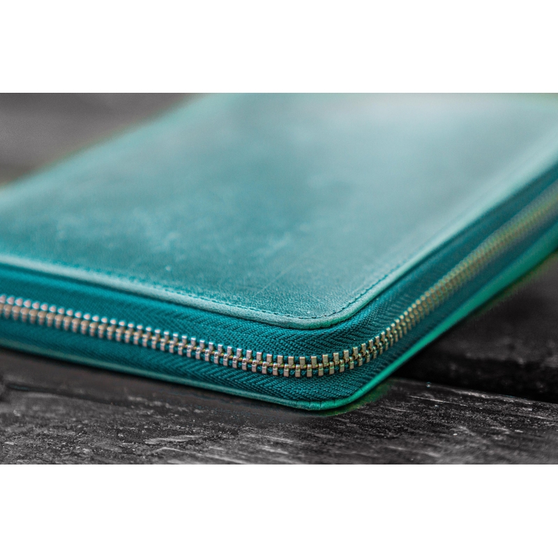 Galen Leather Galen Leather Zippered 5 Slots Pen Case with A6 Notebook Crazy Horse Forest Green