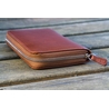 Galen Leather Galen Leather Portapenne in Pelle con Zip 3 Posti Marrone