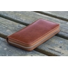 Galen Leather Galen Leather Zippered 3 Slots Pen Case Brown