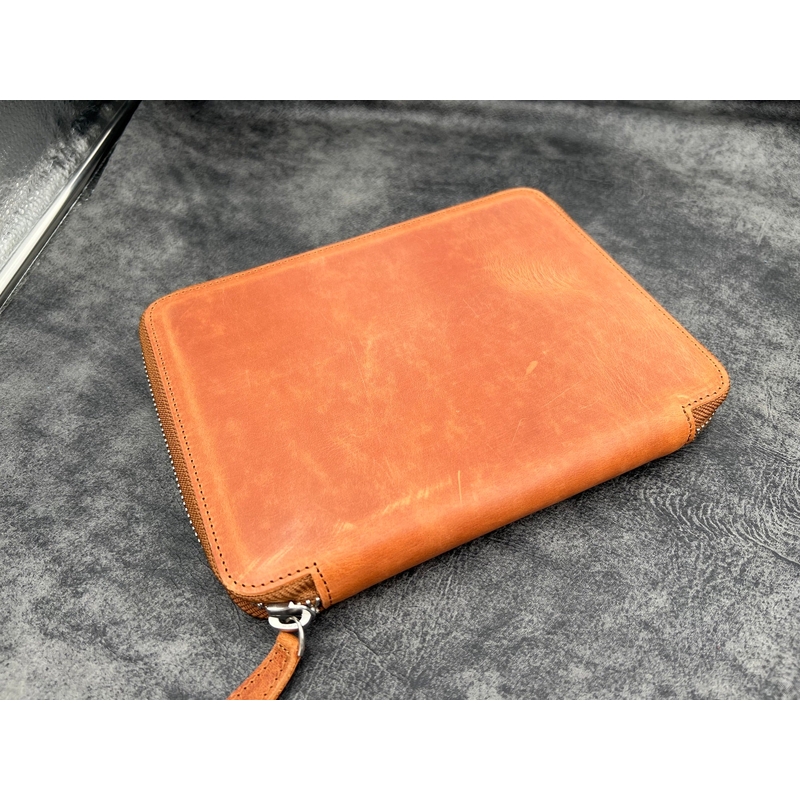 Galen Leather Galen Leather Zippered 20 Slots Pen Case Crazy Horse Tan