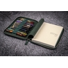Galen Leather Galen Leather Zippered 10 Slots Pen Case with A5 Notebook Crazy Horse Forest Green