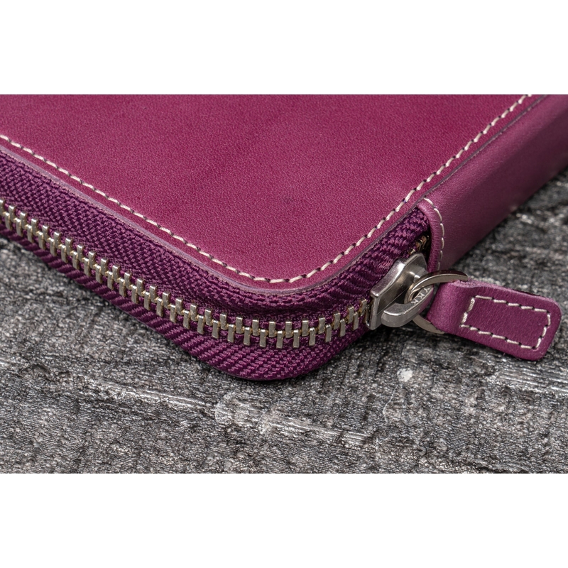 Galen Leather Galen Leather Zippered 10 Slots Pen Case Purple