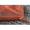 Galen Leather Galen Leather Slip-N-Zip Portapenne in Pelle 4 Posti Crazy Horse Orange