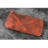 Galen Leather Galen Leather Slip-N-Zip Portapenne in Pelle 4 Posti Crazy Horse Orange