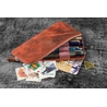 Galen Leather Galen Leather Slip-N-Zip Portapenne in Pelle 4 Posti Crazy Horse Orange