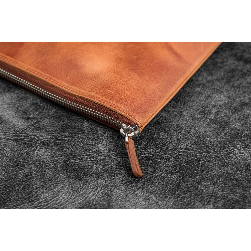 Galen Leather Galen Leather Zippered Writer's Bank Bag Crazy Horse Tan
